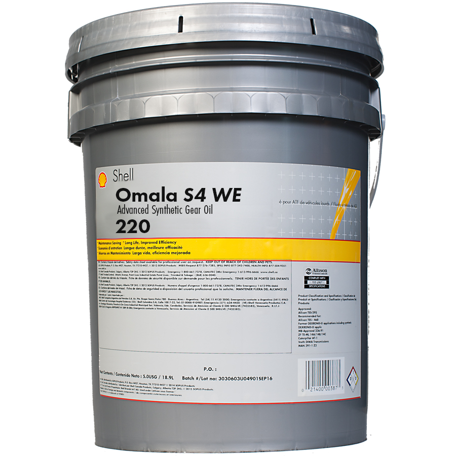 SHELL OMALA S4 WE 220 1*5 GAL PAIL